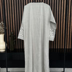 CREAM LIN BRODÉE ABAYA