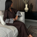 CHOCOLATE LIN BRODÉE ABAYA